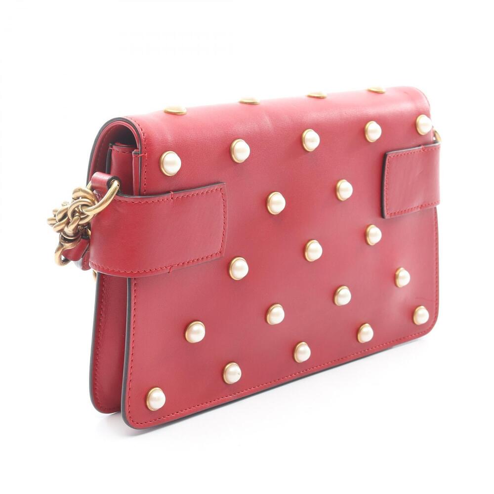 Gucci Bag Shoulder Red Broadway Leather